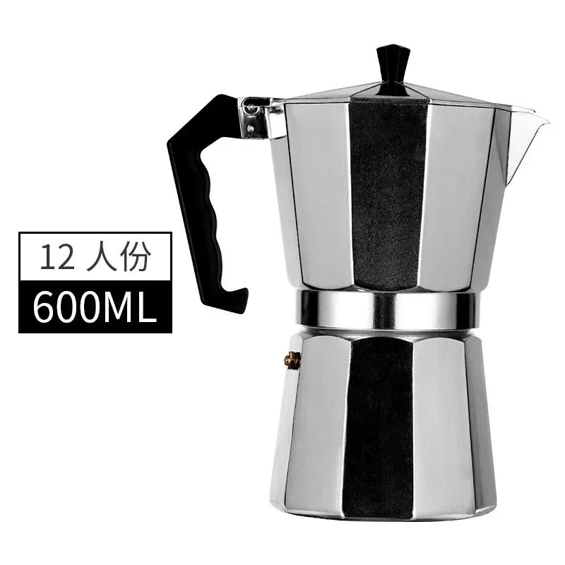 Italian Mocha Coffee Pot - Portable Aluminum Octagonal Coffee Tea Maker - ZOOMNSTORE