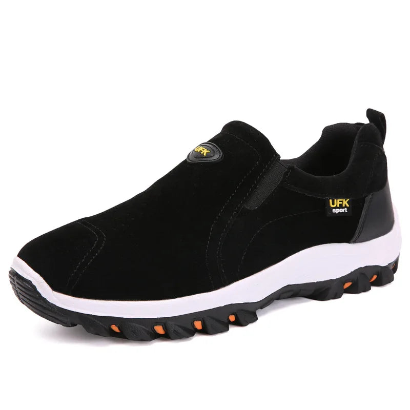 New Casual Shoes Men Sneakers Outdoor Walking Shoes Loafers Autumn Slip On Suede Leather Male Footwear Plus Size 48 49 50 MSH004