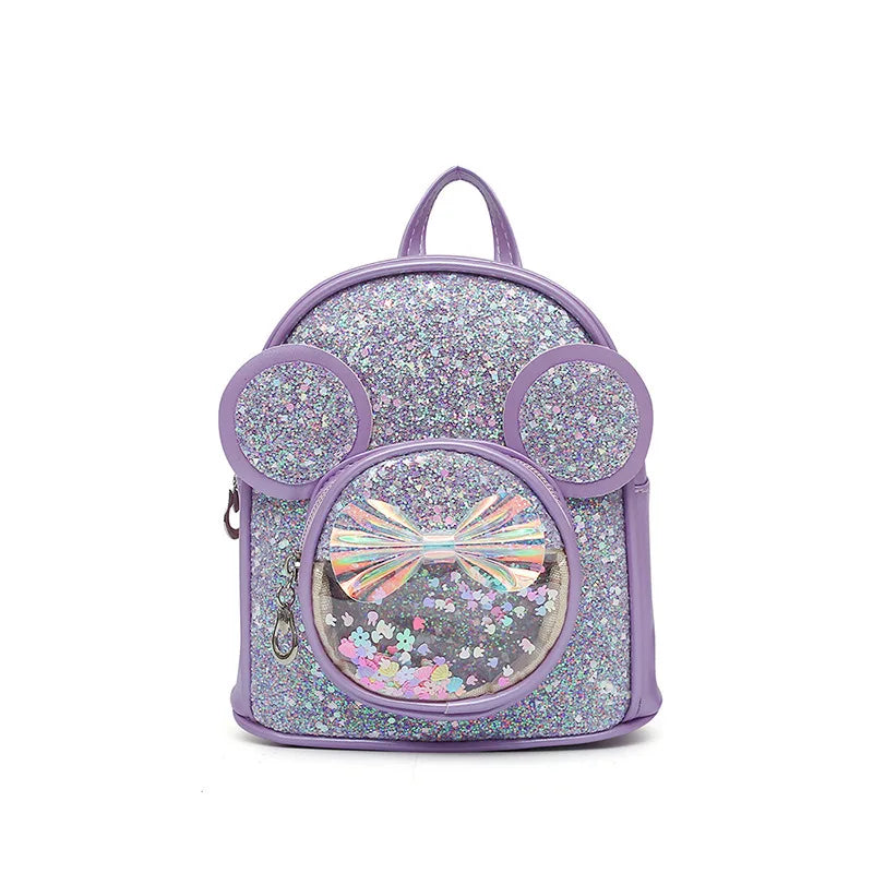 Cute Sequin Backpack for Girls - Cartoon Princess Kindergarten Schoolbag - ZOOMNSTORE