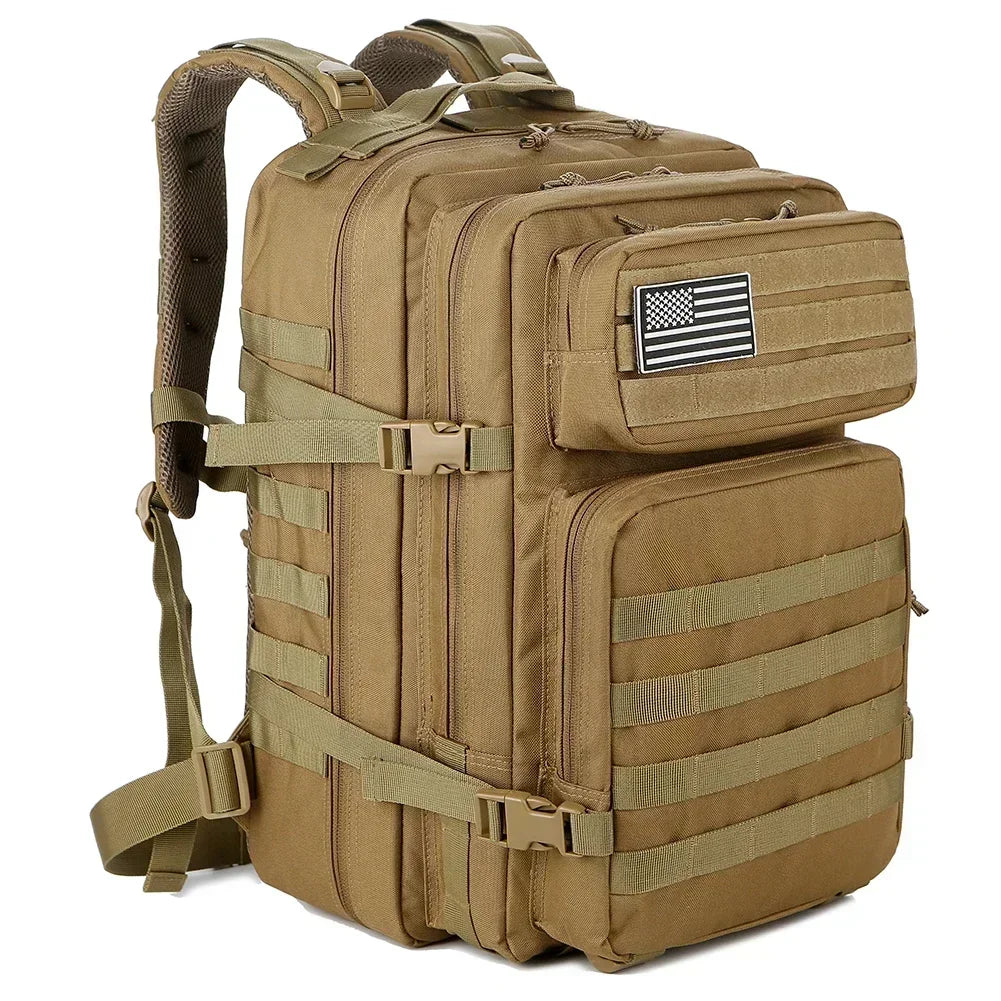 45L Tactical Backpack - Large Capacity Outdoor Hiking Camping Bag for Men Women