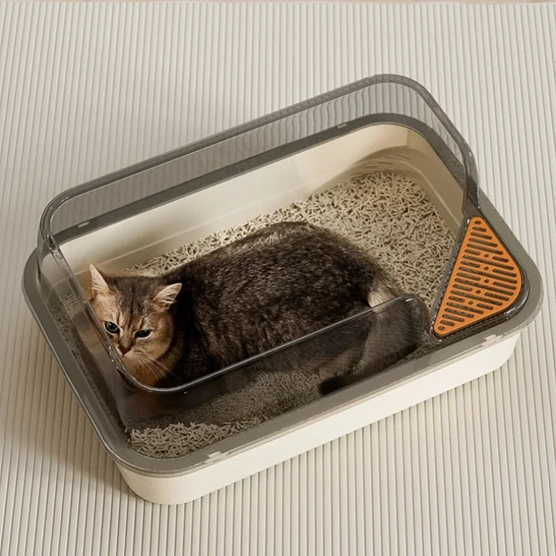 Extra Large Splashproof Cat Litter Box - Pet Toilet Tray Cleaning Basin - ZOOMNSTORE