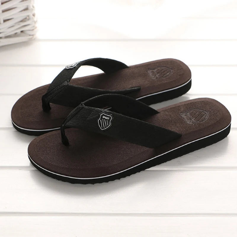 Summer Slippers Men Flip Flops Beach Sandals Non-Slip Casual Flat Shoes 2023 Slippers Indoor House Shoes For Men Outdoor Slides
