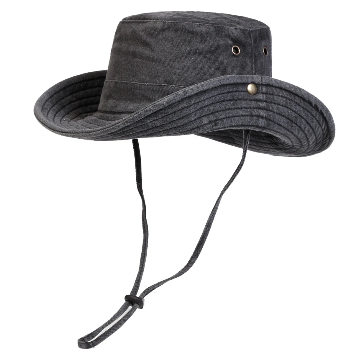 Washed Cotton Bucket Hat – Men's Wide Brim Casual Sun Hat