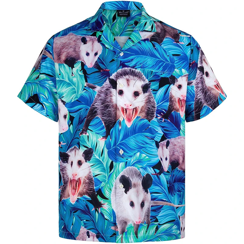 Full Print Beer Graphic Hawaiian Shirt for Men Short Sleeves Button Down Beach Alho Shirts Mens Oversized Blouse Shirts Clothes