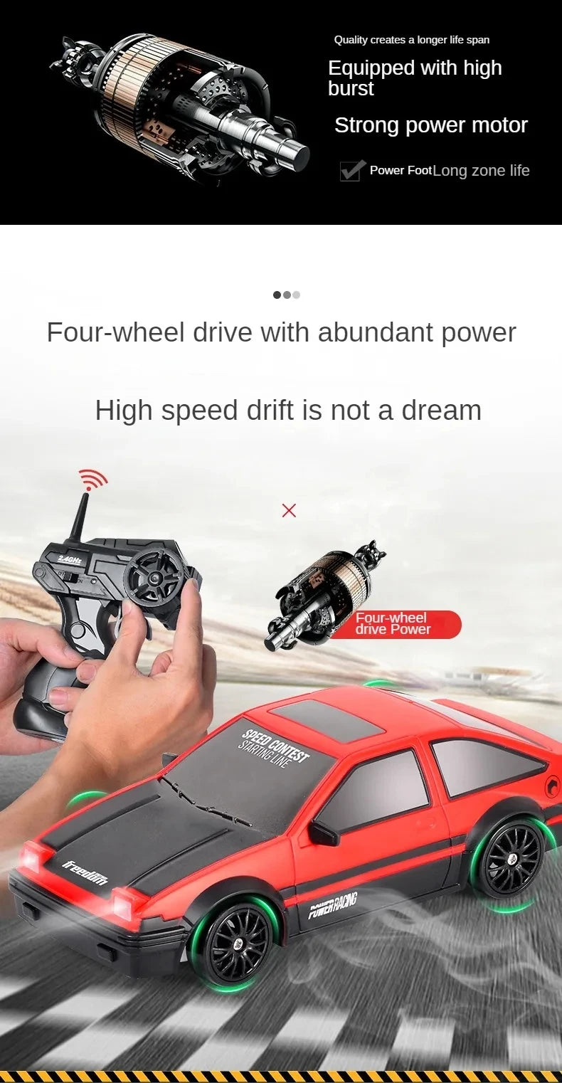 RC Drift Car 4WD - LED Remote Control Racing Vehicle for Kids Adults - ZOOMNSTORE