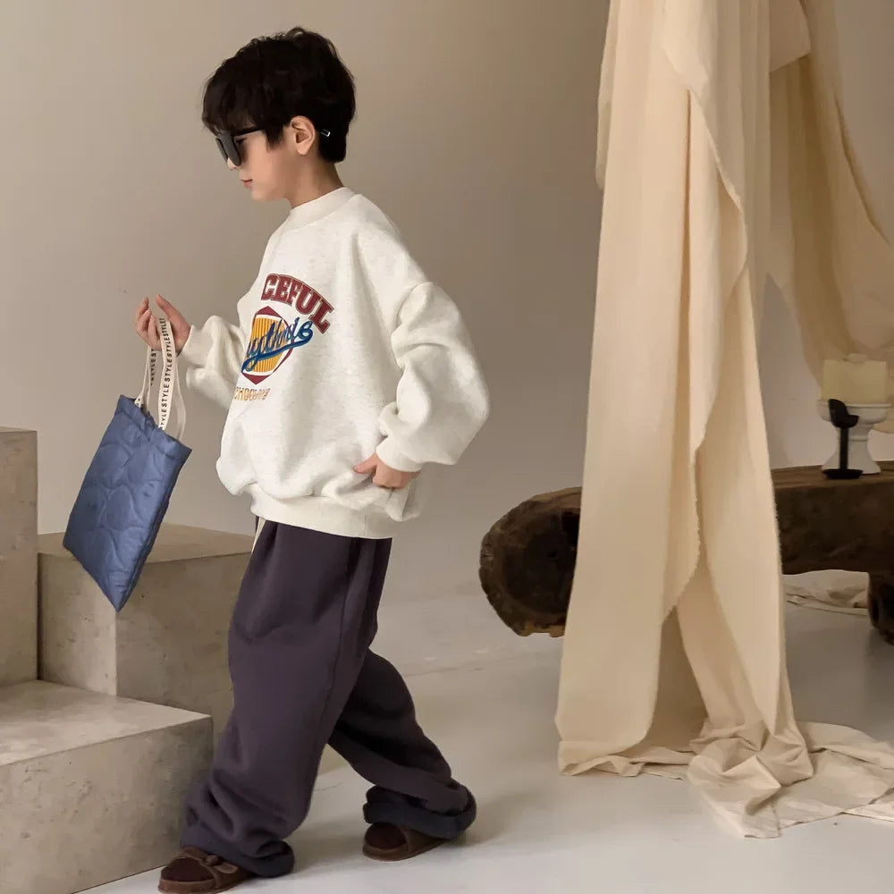 Childrens Fleece Hoodie - Warm Korean Pullover for Boys Girls - ZOOMNSTORE