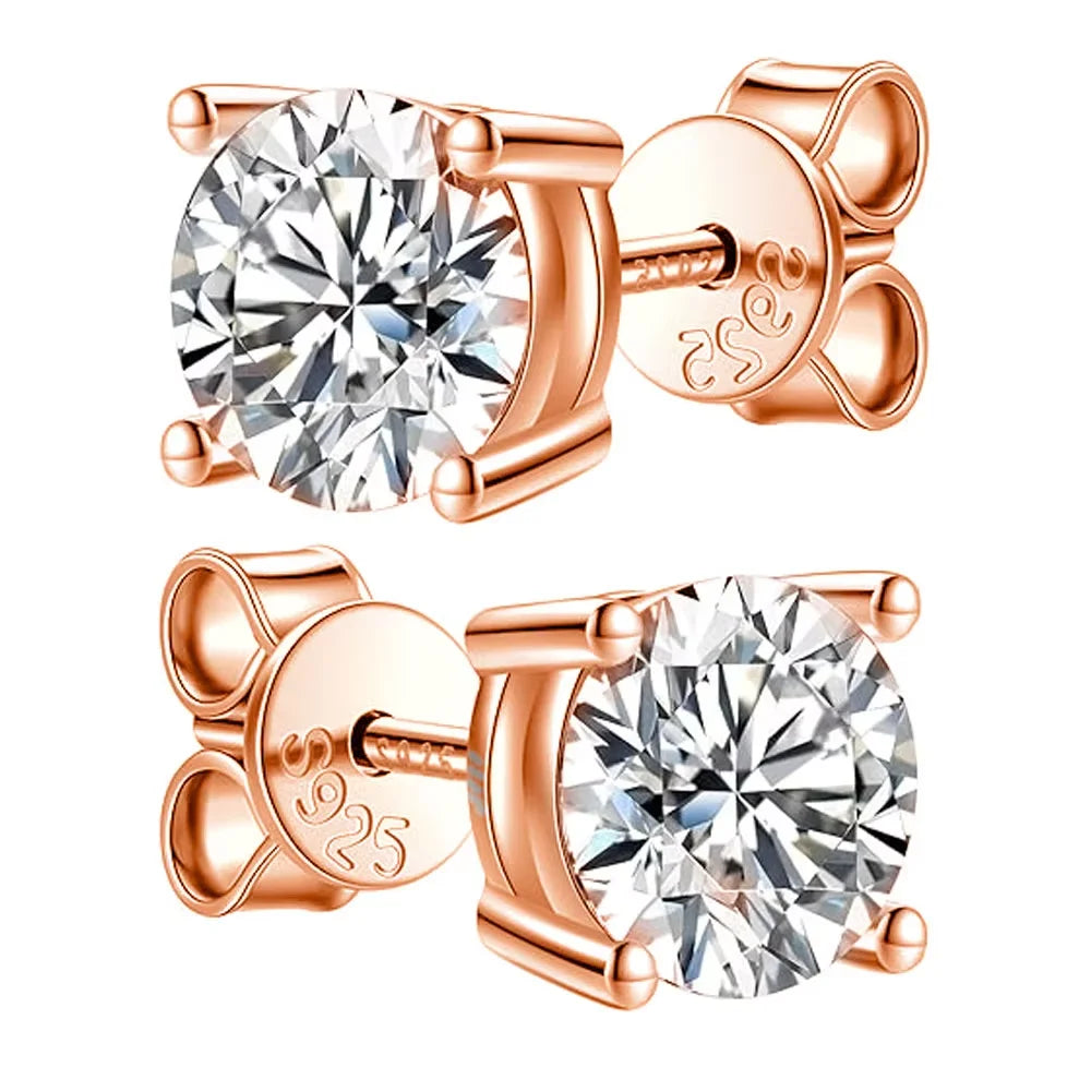 2.0ct Moissanite Stud Earrings – 925 Sterling Silver