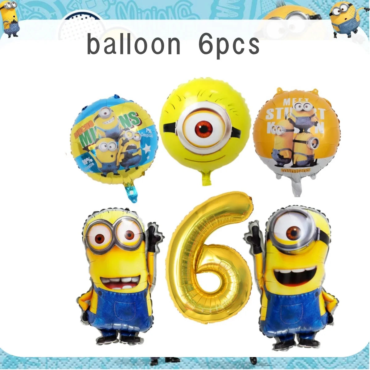 Big Eye Yellow Man Birthday Party Supplies - Disposable Tableware Tablecloth Plates Cups Balloons