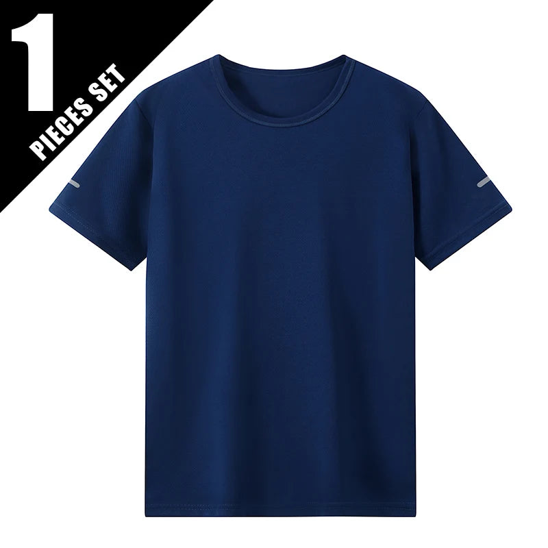 1/4piece Spring/Summer Youth Plus Size 13-16 Years Old Quick Drying Sports Short Sleeved T-shirt Versatile Top For Boys And Girl