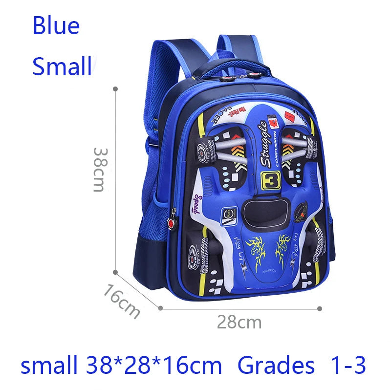 Waterproof 3D Car Backpack - Lightweight Preschool School Bag for Kids - ZOOMNSTORE