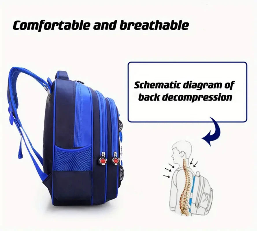 Waterproof 3D Car Backpack - Lightweight Preschool School Bag for Kids - ZOOMNSTORE