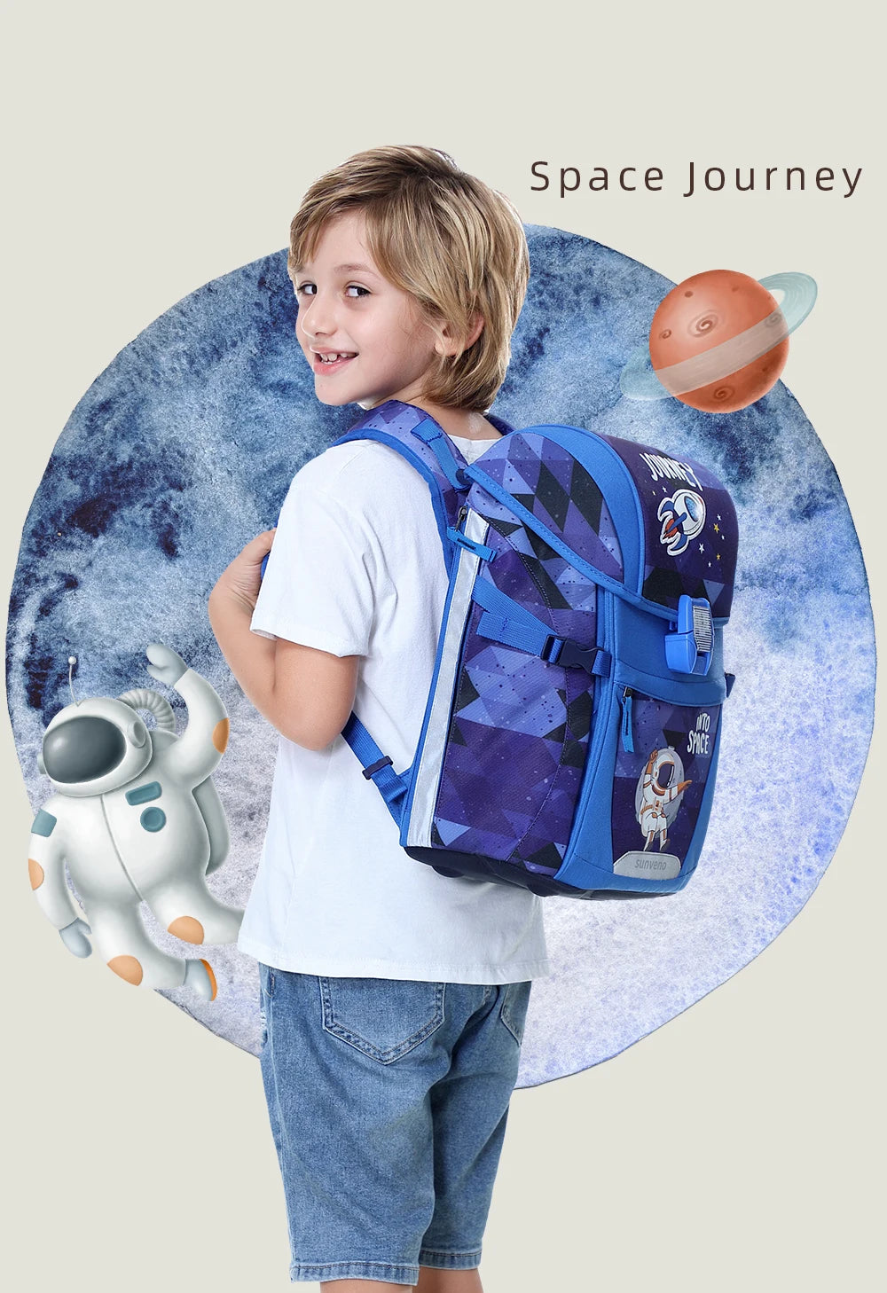 Childrens School Backpack - Sunveno Kids Bag for Boys Girls - ZOOMNSTORE