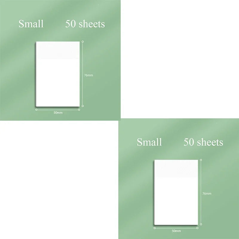 Transparent Waterproof Sticky Note Pads - 50100 Sheets for School Office
