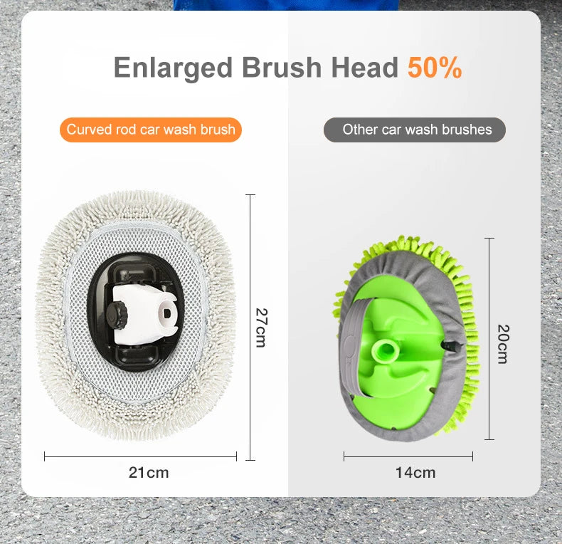 15 Bend Car Cleaning Brush - Telescoping Chenille Wash Mop