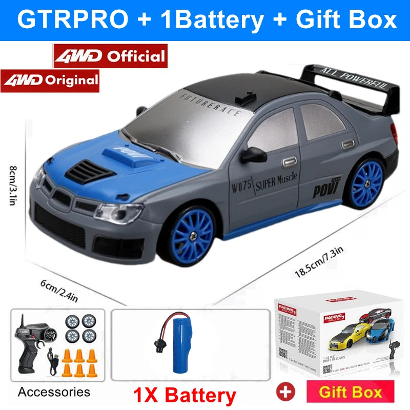 RC Drift Car 4WD - LED Remote Control Racing Vehicle for Kids Adults - ZOOMNSTORE