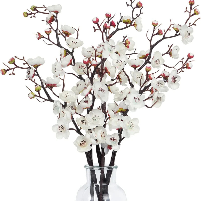 Silk Plum Blossom Branch - Artificial Flowers for Home Wedding New Year Decor - ZOOMNSTORE