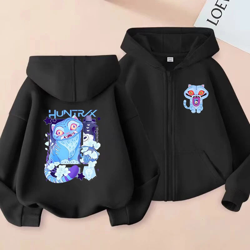 Kids Tiger Hoodie - Kpop Demon Hunters Zip Up Sweatshirt for Boys and Girls - ZOOMNSTORE