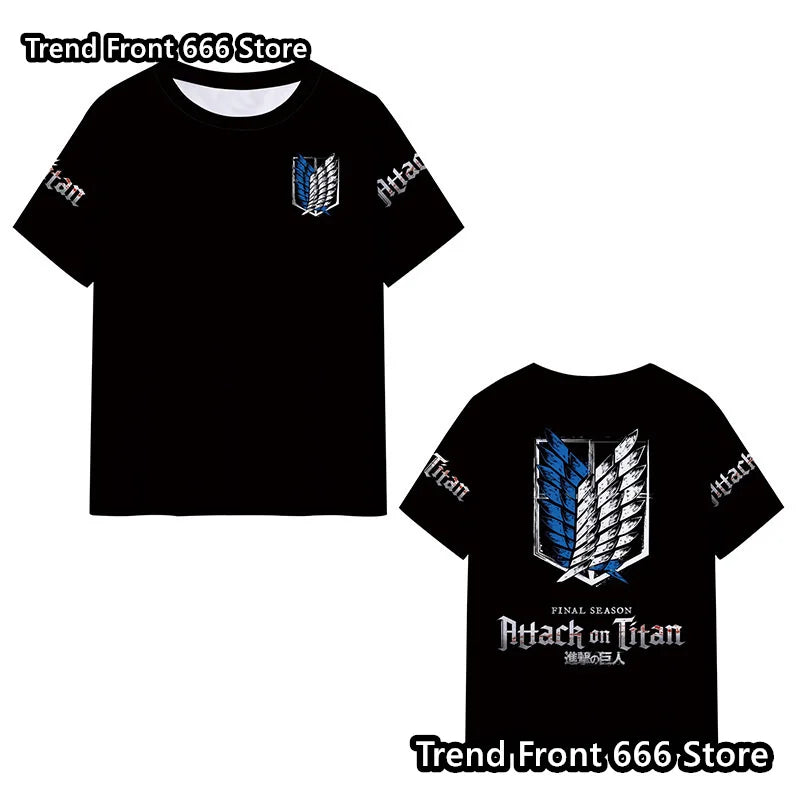 Attack on Titan Japanese classic anime Mens And Children Short Sleeve tshirts Summer Crewneck Tops Boys Girls Anime COS T-shirt