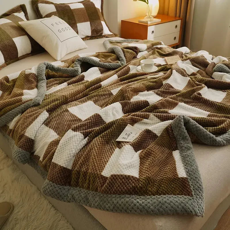 Soft Chenille Knit Throw Blanket - Handmade Machine Washable Cozy for Couch Bed - ZOOMNSTORE