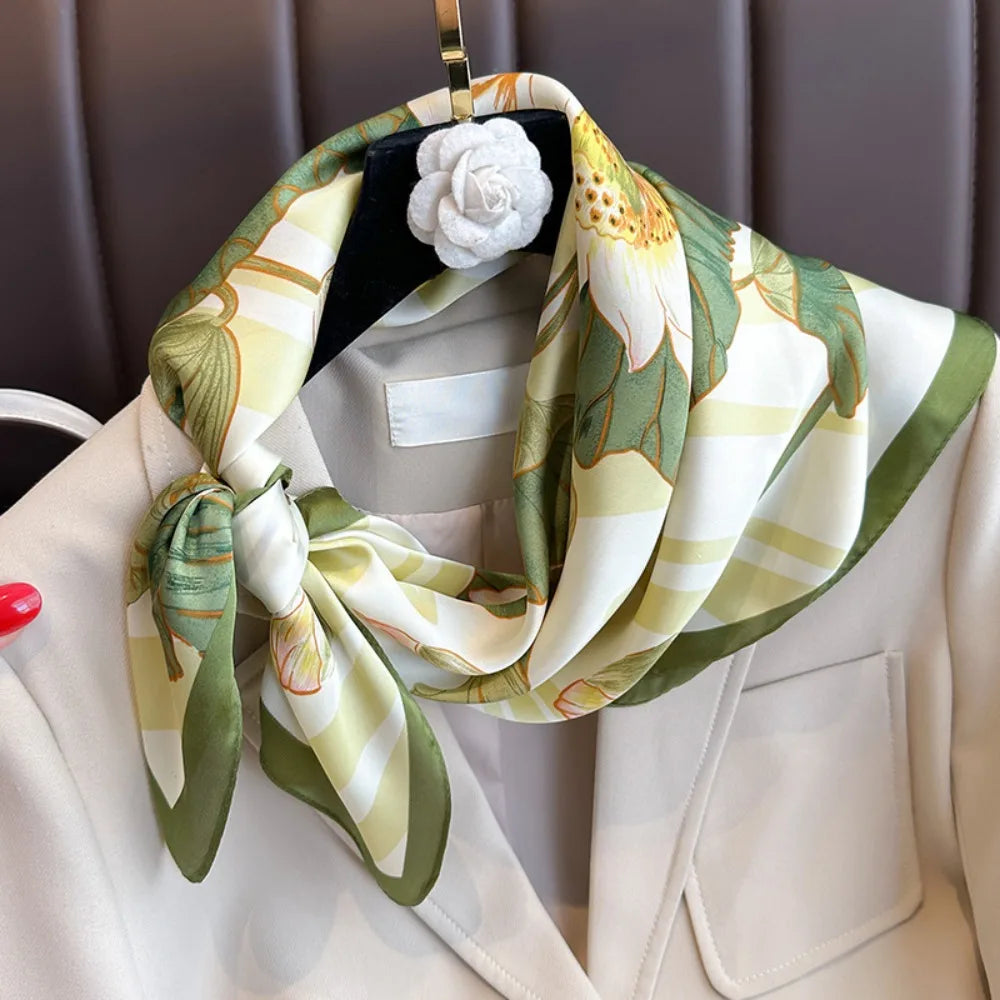 Luxury Silk Square Scarf - Womens Satin Neckerchief Hair Wrap 2023