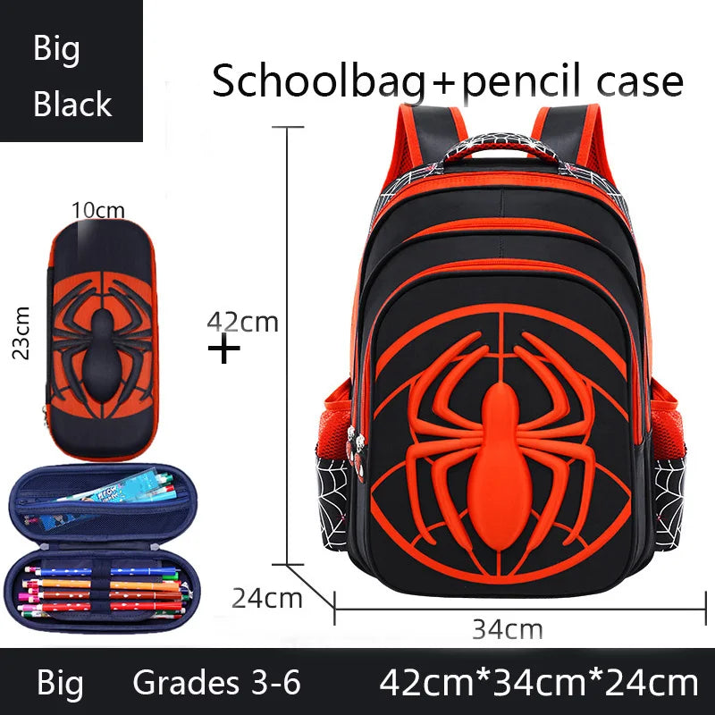 Spider Backpack Pencil Case Set - Waterproof School Bag for Boys - ZOOMNSTORE