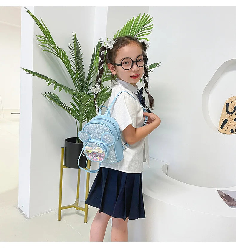 Cute Sequin Backpack for Girls - Cartoon Princess Kindergarten Schoolbag - ZOOMNSTORE