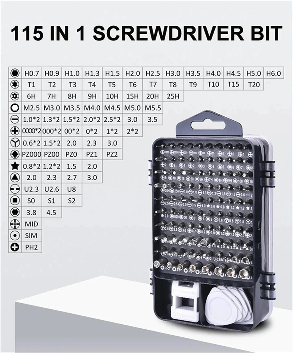 Precision Screwdriver Set - 115117 Magnetic Hex Bits for Xiaomi Mac PC iPhone Repair - ZOOMNSTORE
