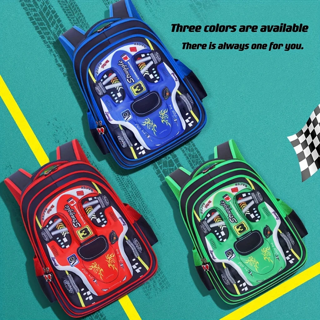 Waterproof 3D Car Backpack - Lightweight Preschool School Bag for Kids - ZOOMNSTORE