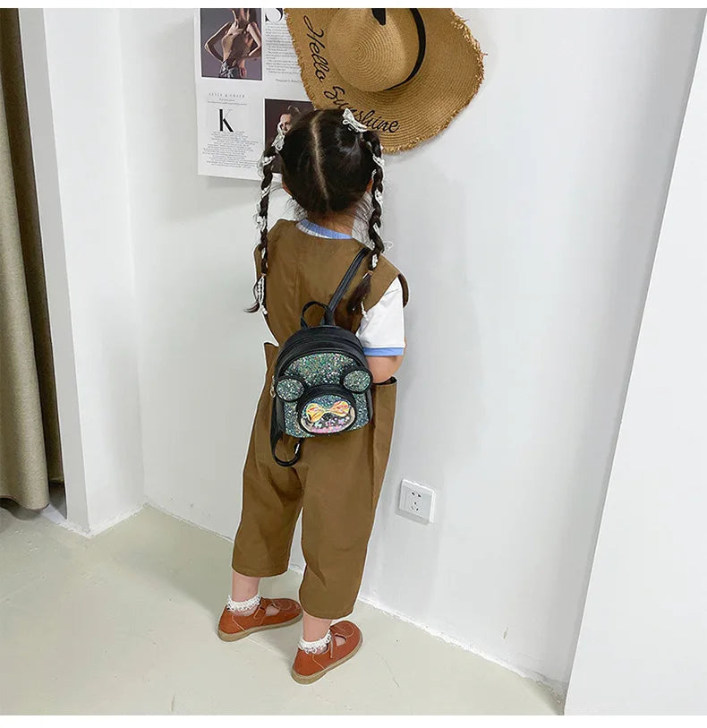 Cute Sequin Backpack for Girls - Cartoon Princess Kindergarten Schoolbag - ZOOMNSTORE