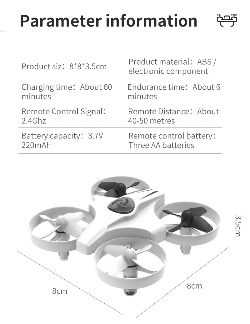 Mini RC Drone - 4CH Headless Mode Quadcopter with 360 Flip for Kids - ZOOMNSTORE