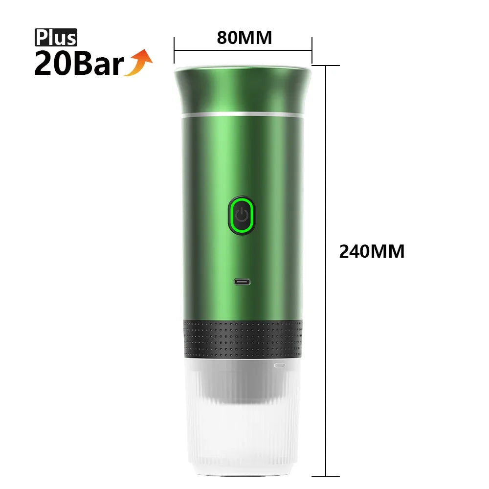 Portable Wireless Espresso Coffee Maker - 3-in-1 Travel Machine for Car Camping - ZOOMNSTORE