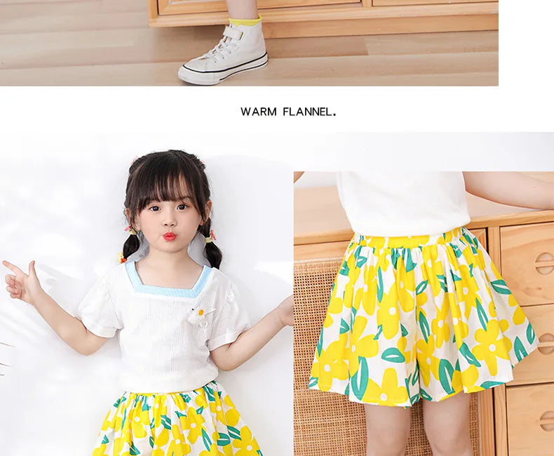 Kids Girls Skirt Shorts Summer Cotton Breathable Kids Skirt Pants Casual Baby Bloomers Children Short Pants Baby Stuff