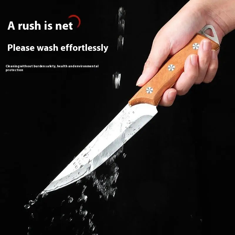 Professional Stainless Steel Fillet Knife - Forged Boning Fish Slicing Knife with Wooden Handle