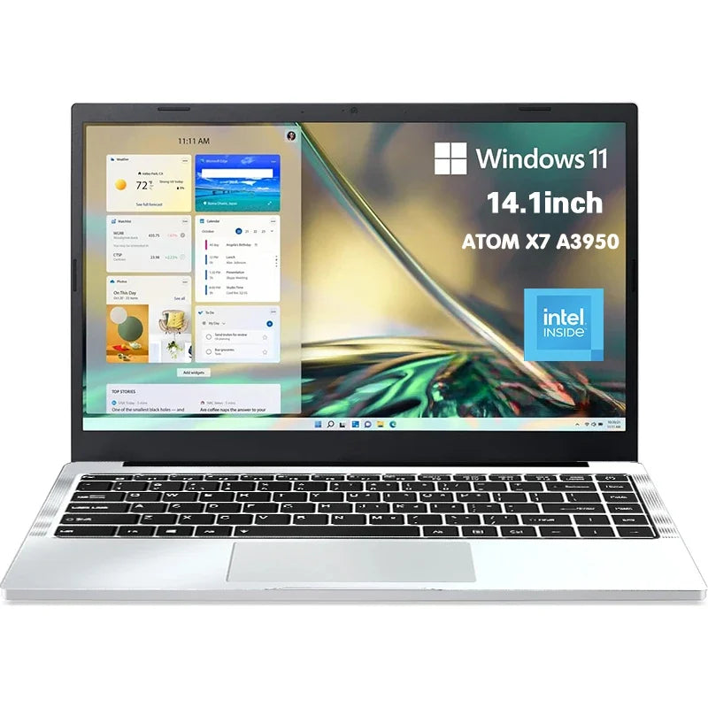 NEW Arrival Intel I7-9850H Slim Office Laptop 14.1 Inch Windows 11 Pro 12GB RAM 512GB 1TB SSD 1920*1080 Office Study Computer PC