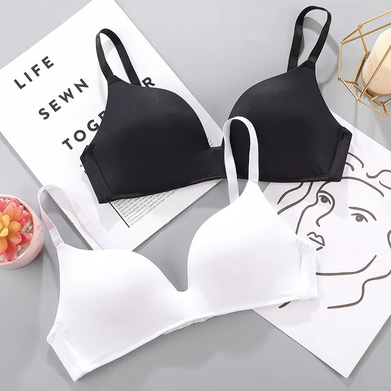 Women Seamless Bra Sexy No Wire Push Up Underwear Girls Students Breathable Thin 10 Colors Bras Female's Bra Breathable Gathered - ZOOMNSTORE