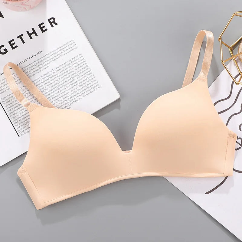 Women Seamless Bra Sexy No Wire Push Up Underwear Girls Students Breathable Thin 10 Colors Bras Female's Bra Breathable Gathered - ZOOMNSTORE