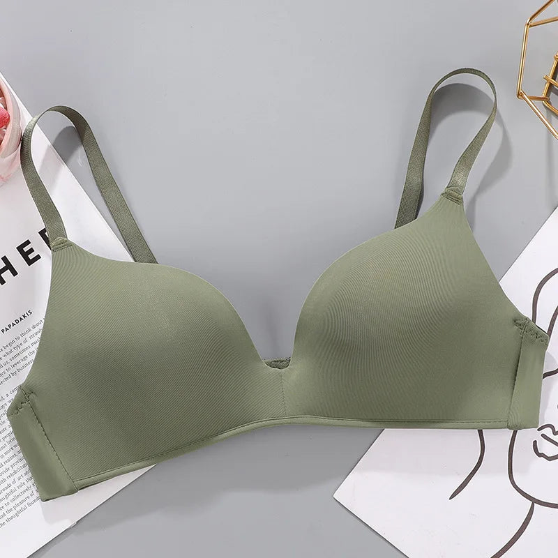 Women Seamless Bra Sexy No Wire Push Up Underwear Girls Students Breathable Thin 12 Colors Bras - ZOOMNSTORE