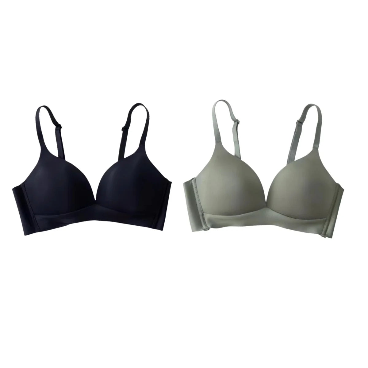 2Pcs/Set Seamless Bras For Women Glossy Underwear 3/4 Cup Push Up Bra Non-wire Bralette Japanese Female Sexy Lingerie S-XXL - ZOOMNSTORE