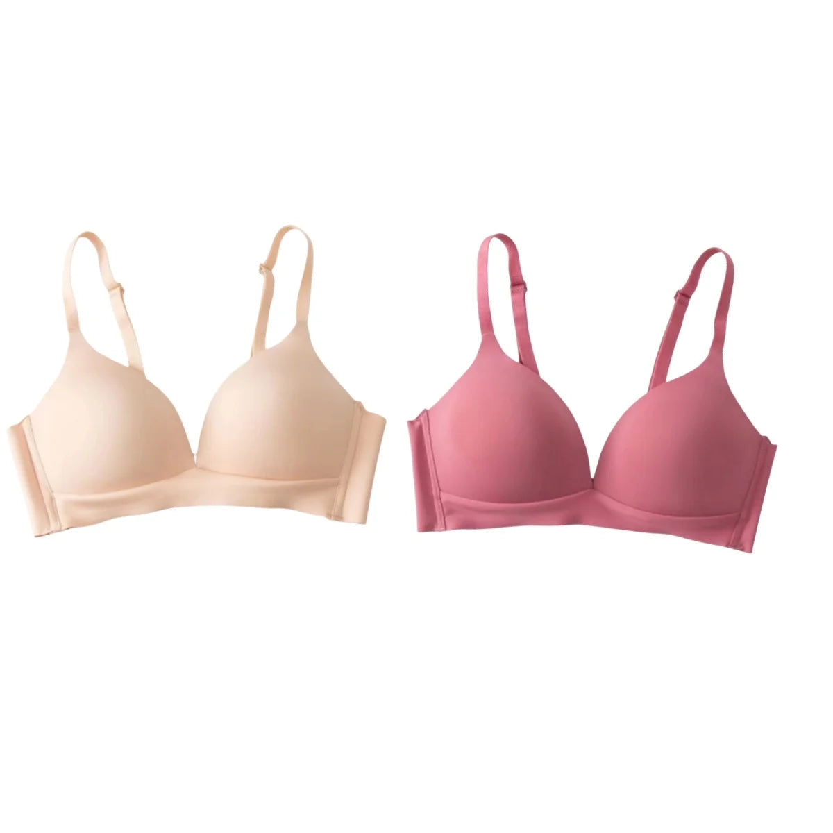 2Pcs/Set Seamless Bras For Women Glossy Underwear 3/4 Cup Push Up Bra Non-wire Bralette Japanese Female Sexy Lingerie S-XXL - ZOOMNSTORE