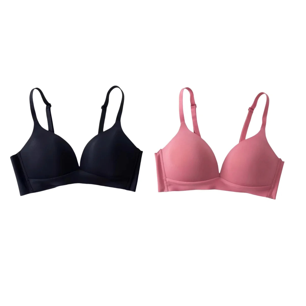 2Pcs/Set Seamless Bras For Women Glossy Underwear 3/4 Cup Push Up Bra Non-wire Bralette Japanese Female Sexy Lingerie S-XXL - ZOOMNSTORE