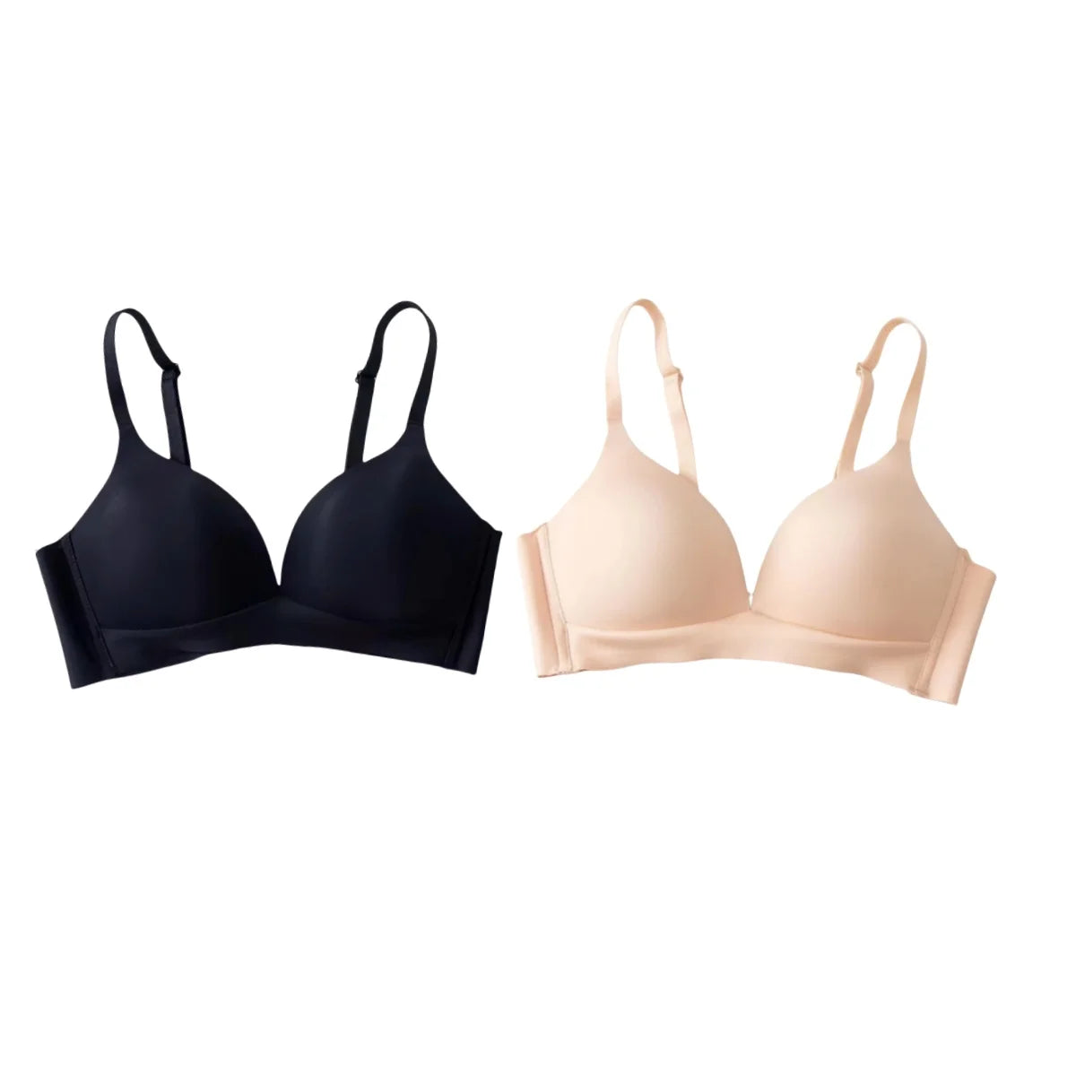 2Pcs/Set Seamless Bras For Women Glossy Underwear 3/4 Cup Push Up Bra Non-wire Bralette Japanese Female Sexy Lingerie S-XXL - ZOOMNSTORE