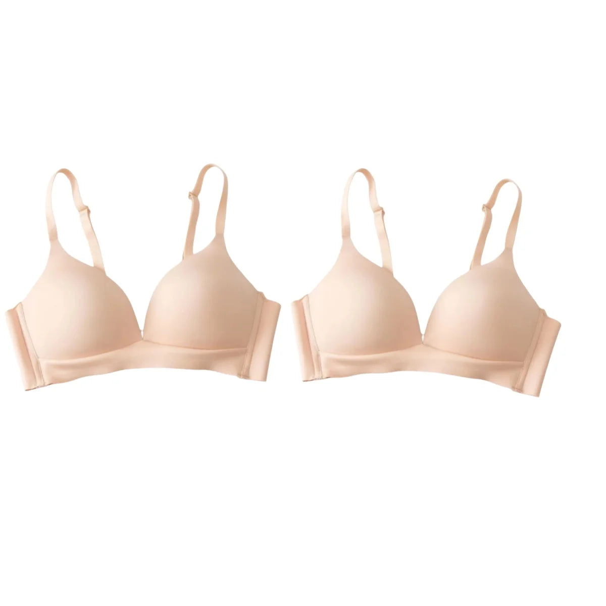 2Pcs/Set Seamless Bras For Women Glossy Underwear 3/4 Cup Push Up Bra Non-wire Bralette Japanese Female Sexy Lingerie S-XXL - ZOOMNSTORE