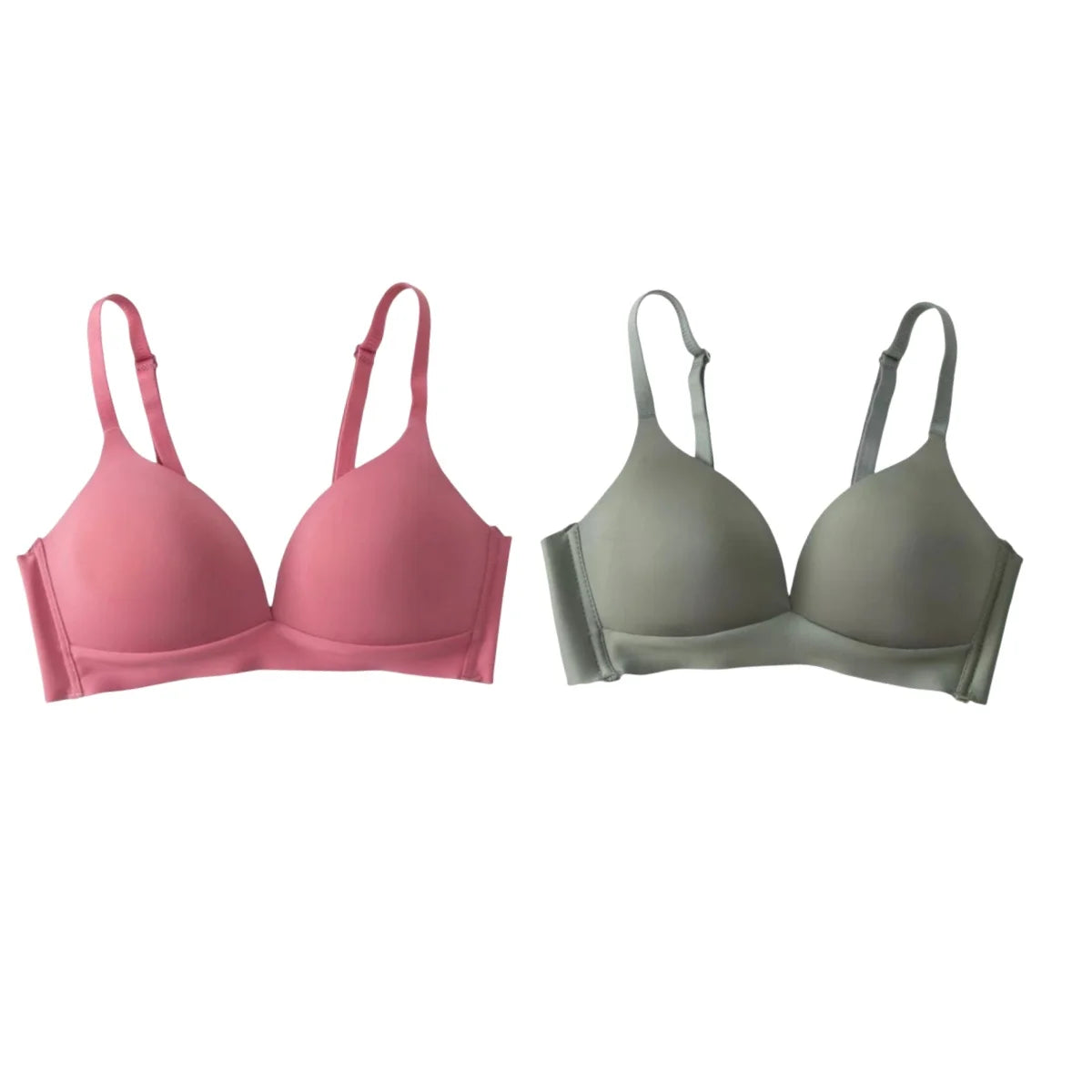 2Pcs/Set Seamless Bras For Women Glossy Underwear 3/4 Cup Push Up Bra Non-wire Bralette Japanese Female Sexy Lingerie S-XXL - ZOOMNSTORE