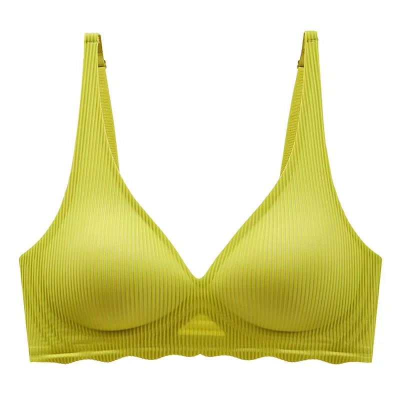 Seamless Women's Bra - Wire Free Push Up Striped Design With Adjustable Straps - ZOOMNSTORE