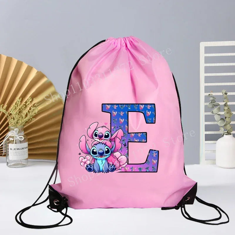Disney Stitch Drawstring Bag - Waterproof Gym Sack for Kids Adults