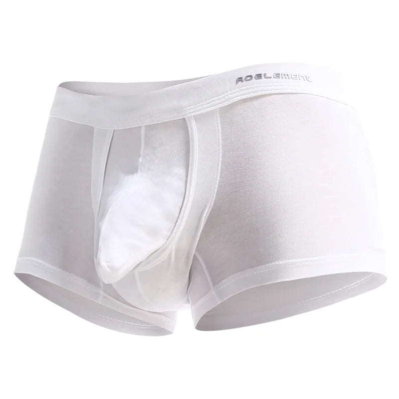 Gun-bullet separation underwear for men, scrotal support venous bottom pants, ice silk bag, curved men's briefs