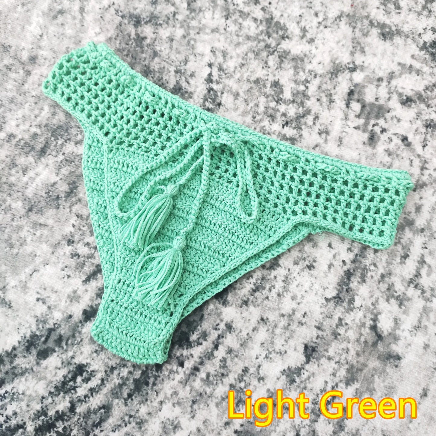 6 Color Hand Crochet Bikini Bottom Shorts Beach Women Tassel Swim Brief