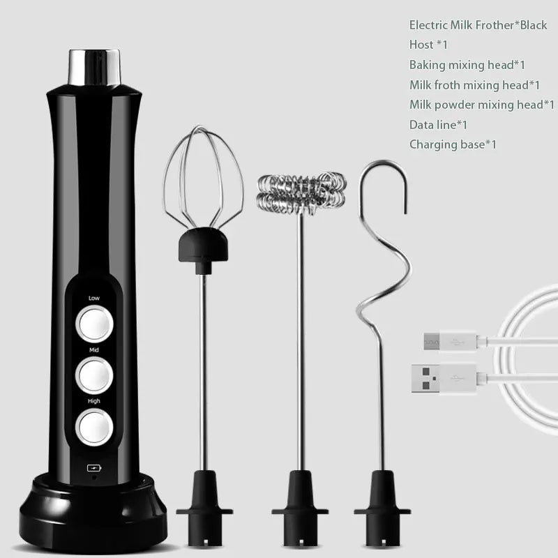 Portable Electric Milk Frother - Handheld Rechargeable Foam Maker Drink Mixer - ZOOMNSTORE