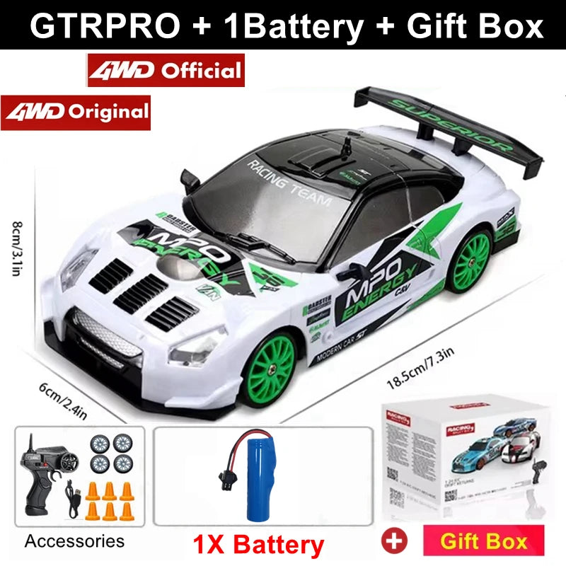 RC Drift Car 4WD - LED Remote Control Racing Vehicle for Kids Adults - ZOOMNSTORE