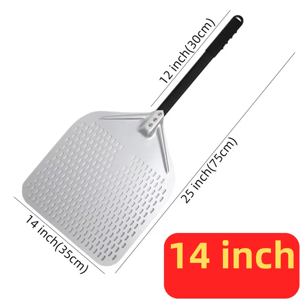 Pizza Perforated Shovel Paddle - ShortLong Handle Baking Tool for Oven